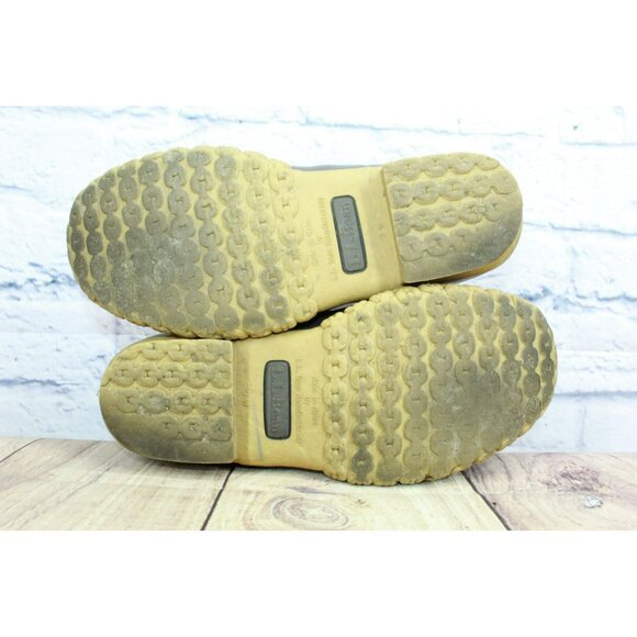 LL Bean Brown Leather Lace Up Unlined Gumshoes Duck Boots Size 8 Wide - Picture 10 of 10